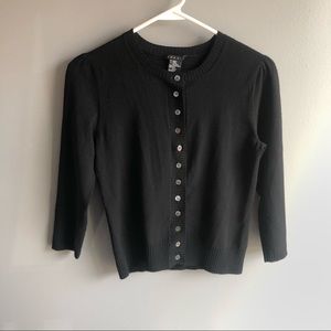 Theory Sweaters - Theory Black Wool Button Front Cardigan Theory Sweaters - Theory Black Wool Button Front Cardigan
